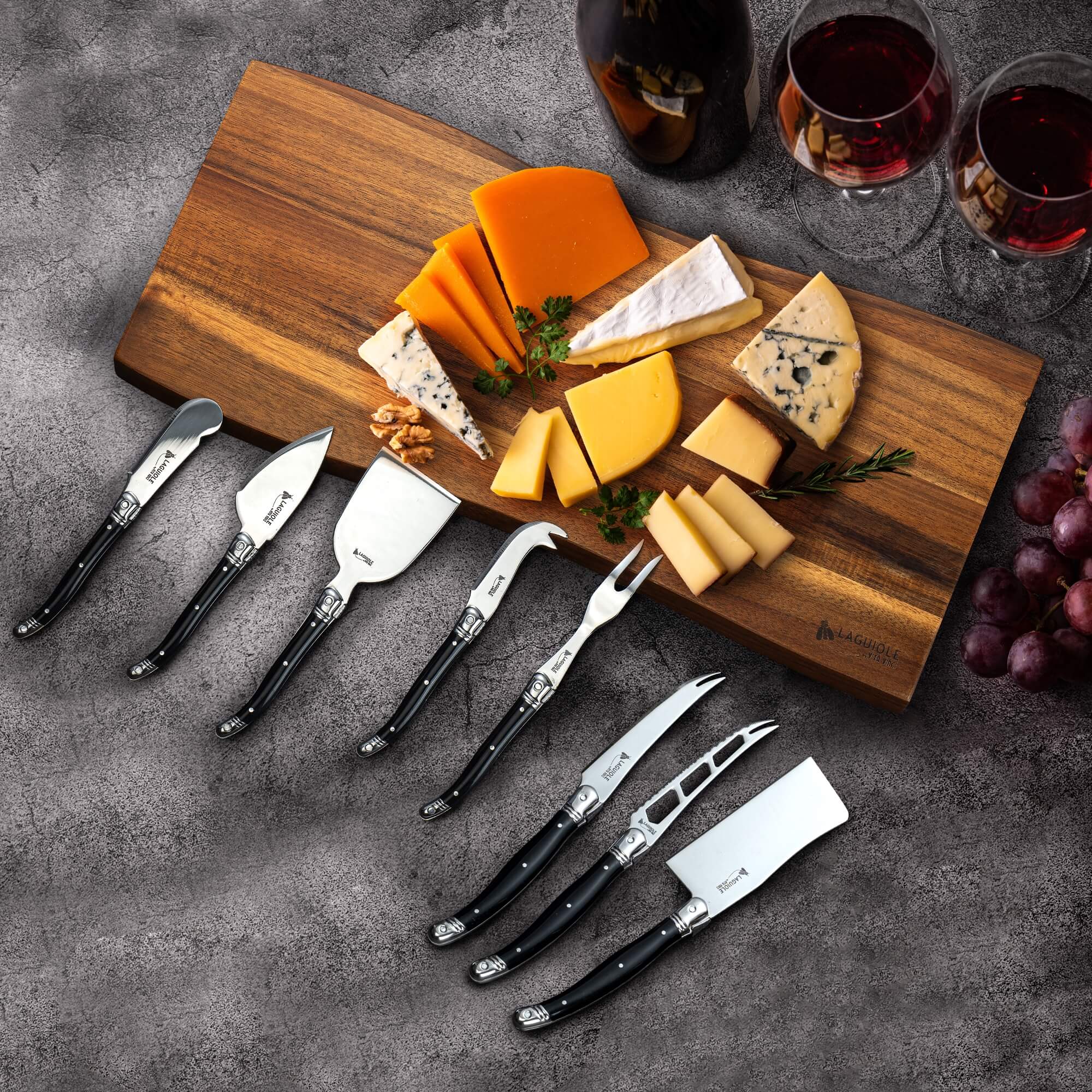 Vita Vinci cheese set 8pcs Black (VV-4136-BK) 10