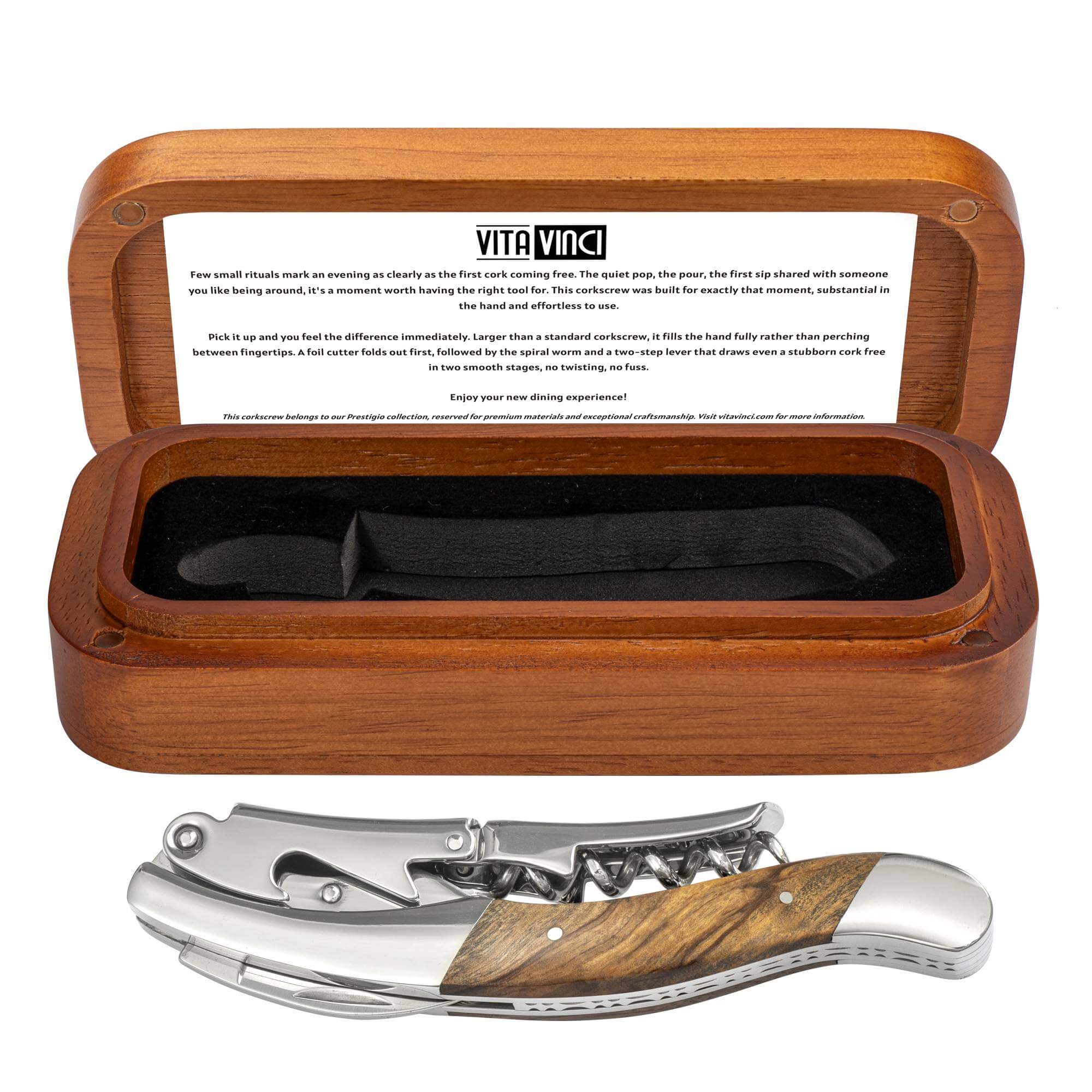 Vita Vinci corkscrew Olive wood (VV-4176-OL) 1