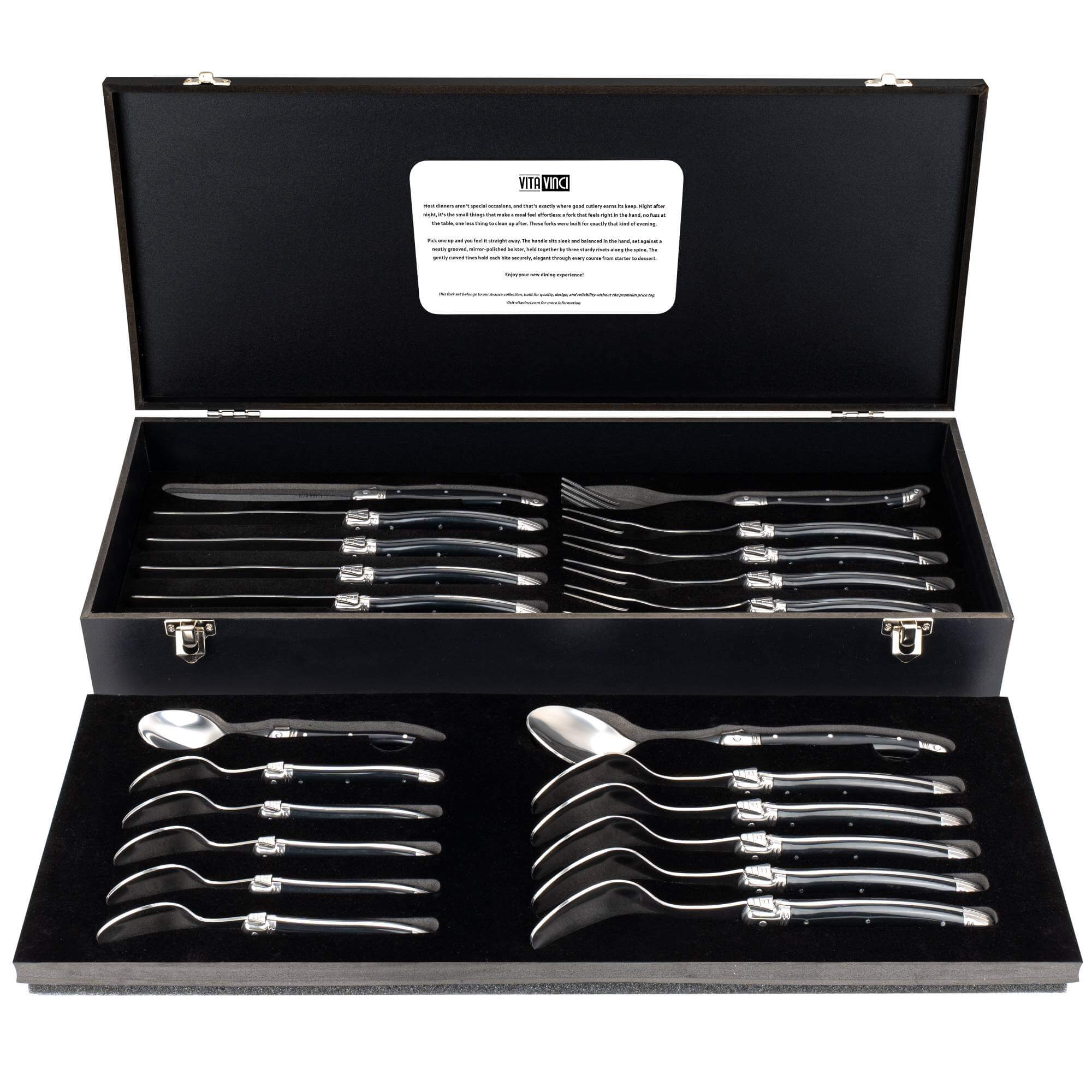 Vita Vinci cutlery set 24pcs black (VV-4141-24BK) 7