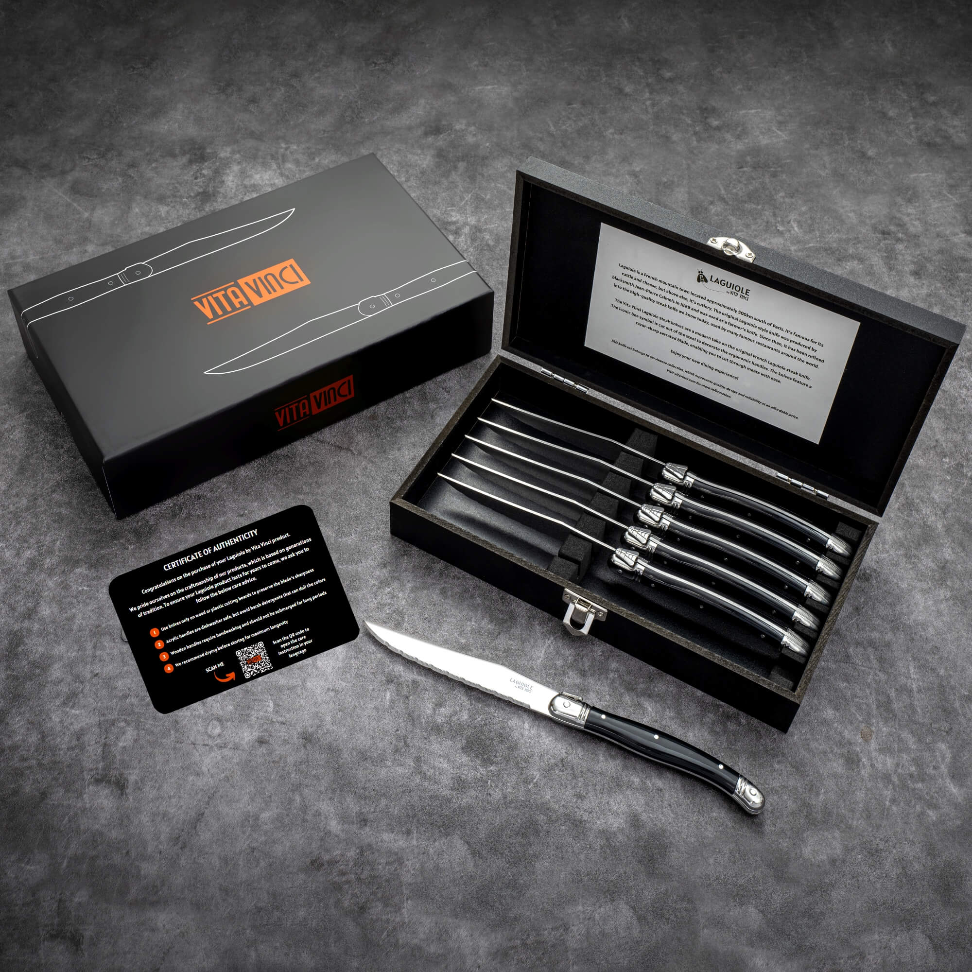 Vita Vinci steak knives 6pcs Black (VV-4100-BK) 11