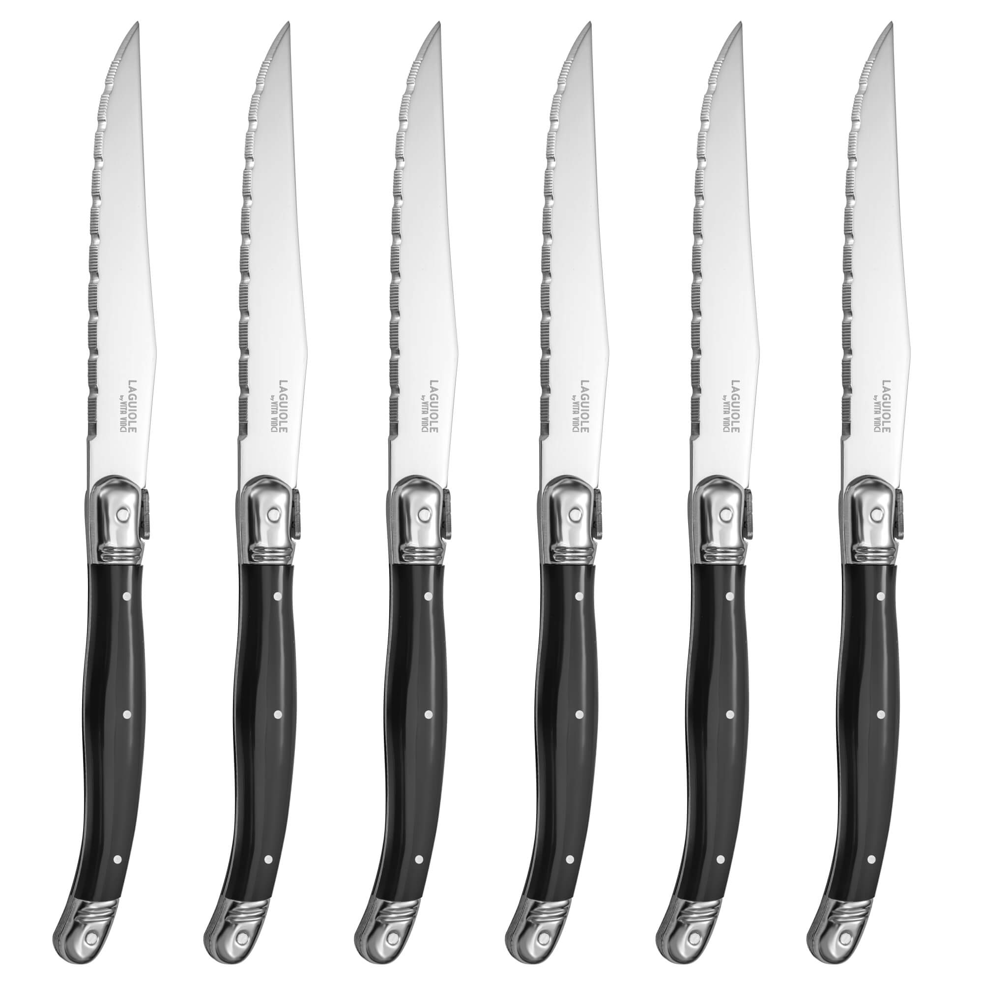 Vita Vinci steak knives 6pcs Black (VV-4100-BK) 3 Vita Vinci steak knives 6pcs Black (VV-4100-BK)