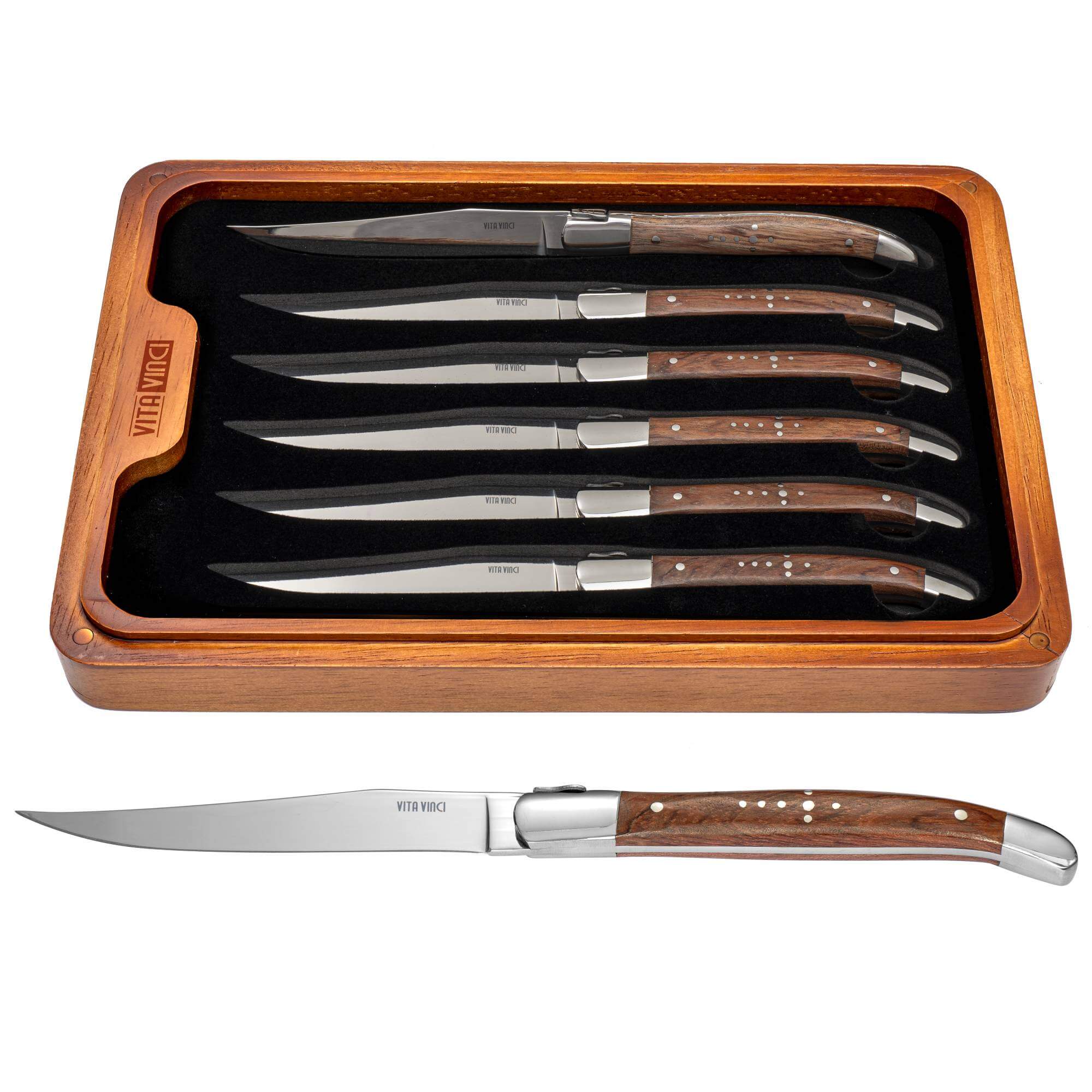 Vita Vinci steak knives 6pcs Rosewood (VV-4150-RO) 1