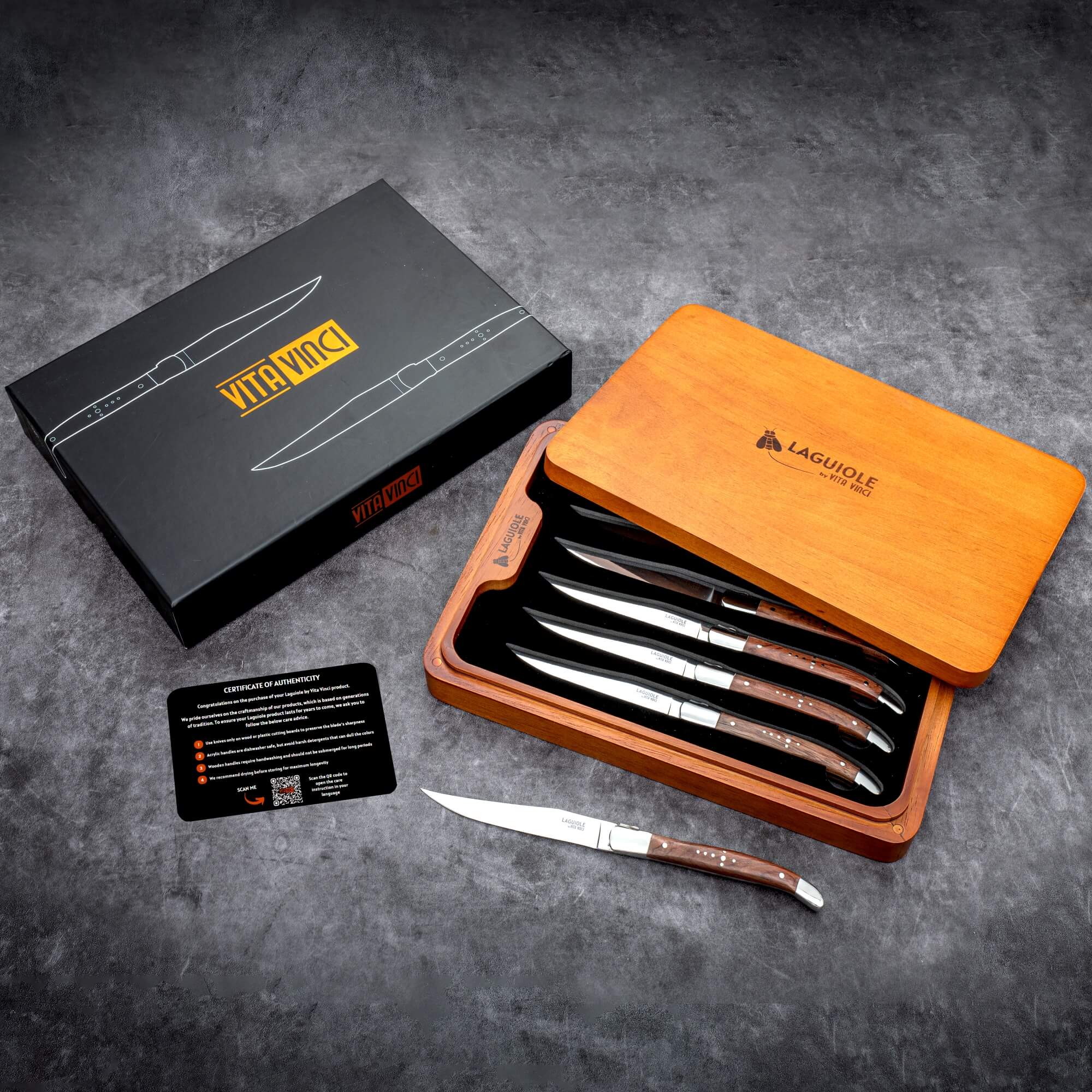 Vita Vinci steak knives 6pcs Rosewood (VV-4150-RO) 13