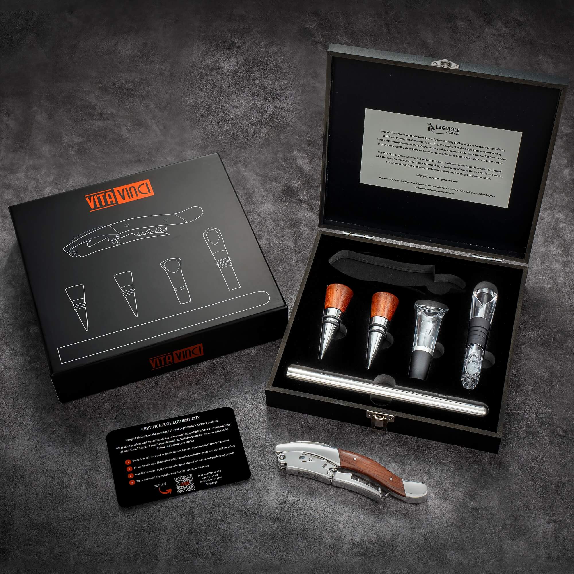 Vita Vinci wine set 6pcs Rosewood (VV-4131-RO) 12
