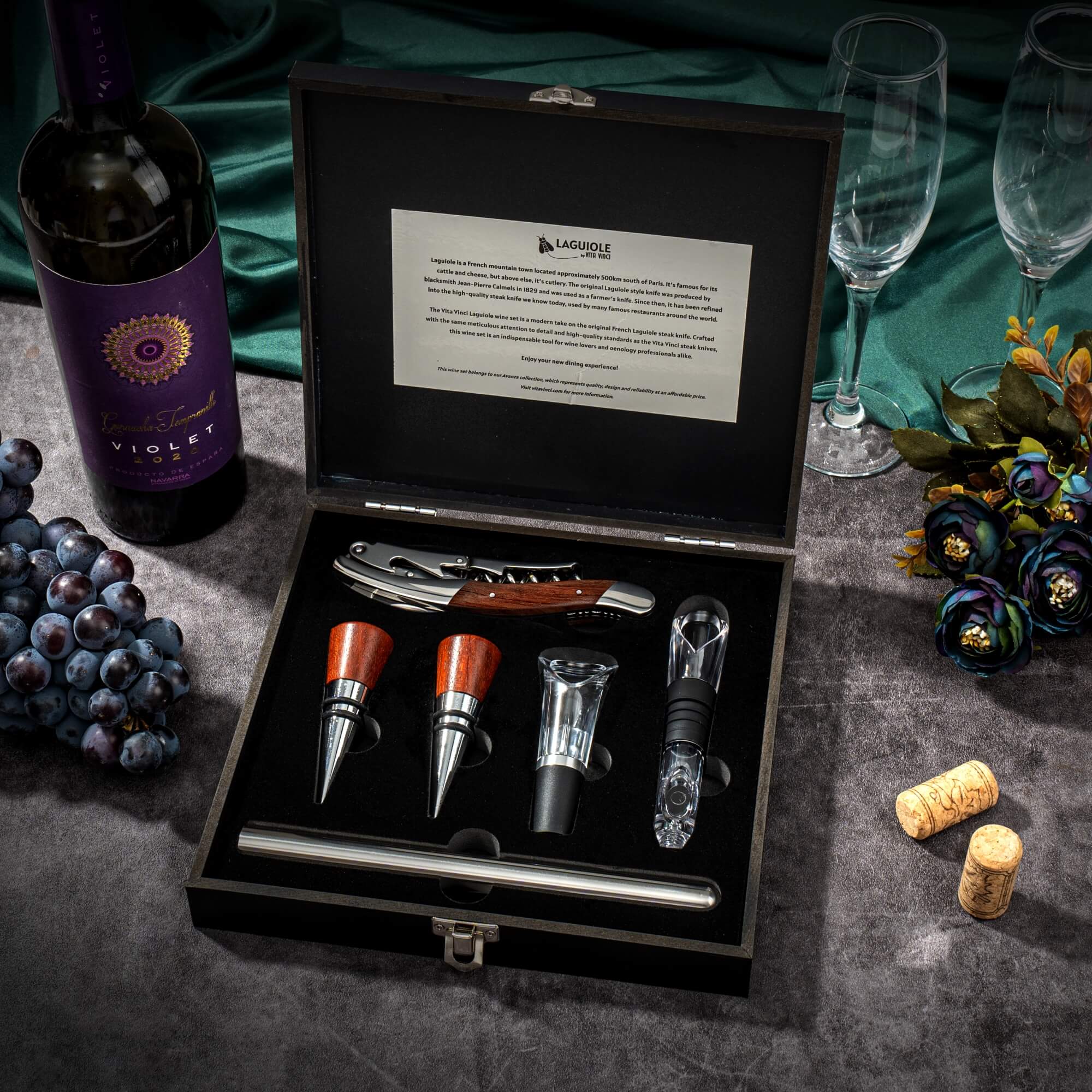 Vita Vinci wine set 6pcs Rosewood (VV-4131-RO) 13