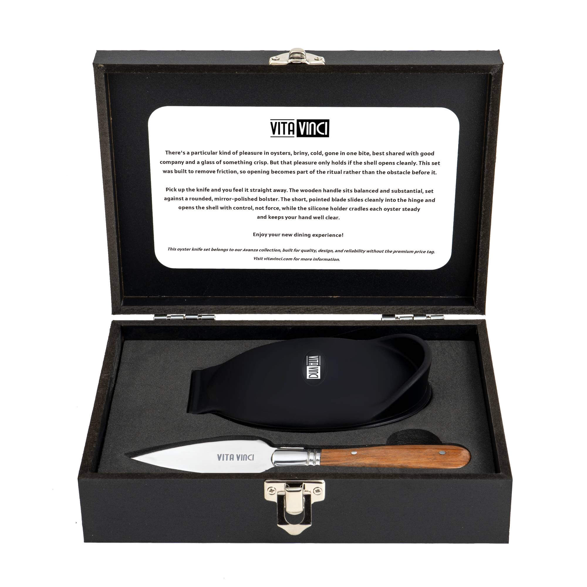Vita Vinci oyster knife set 2pcs Rosewood (VV-4147-RO) 1