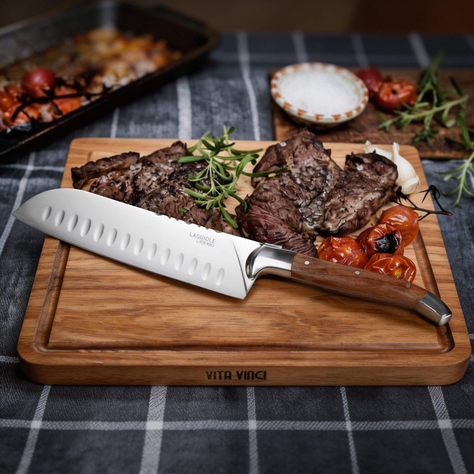 Vita Vinci Santoku knife with cutting board (VV-4201-RO) 14