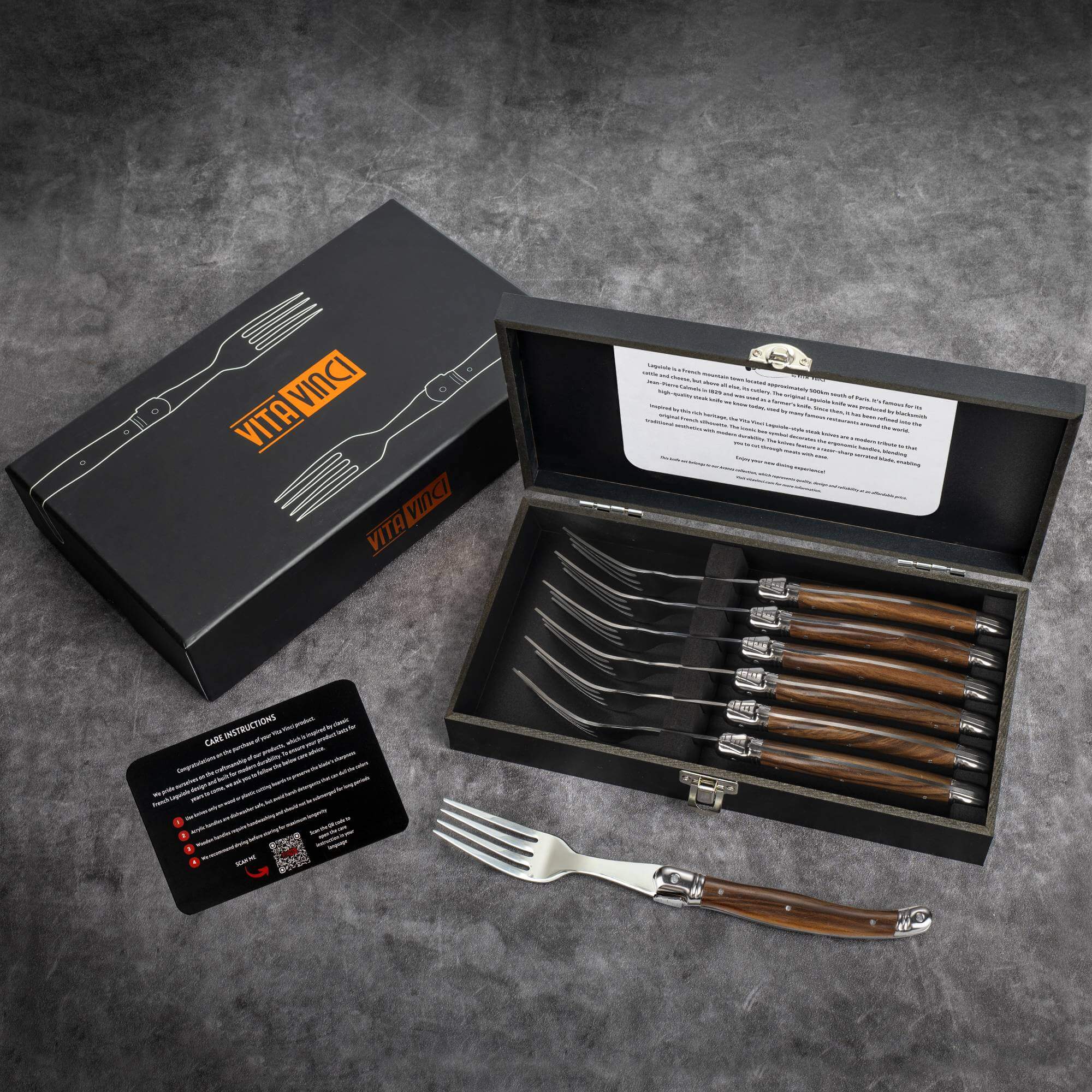 Vita Vinci forks 6pcs Dark wood (VV-4111-BR) 11