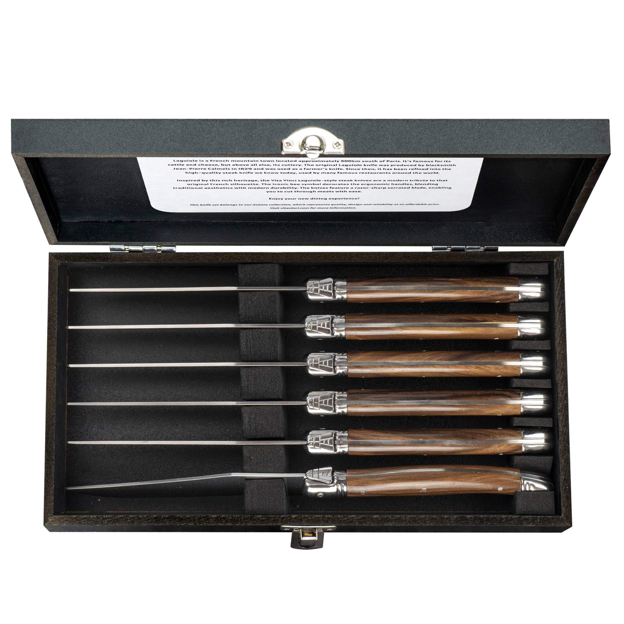 Vita Vinci steak knives 6pcs Dark wood (VV-4100-BR) 8