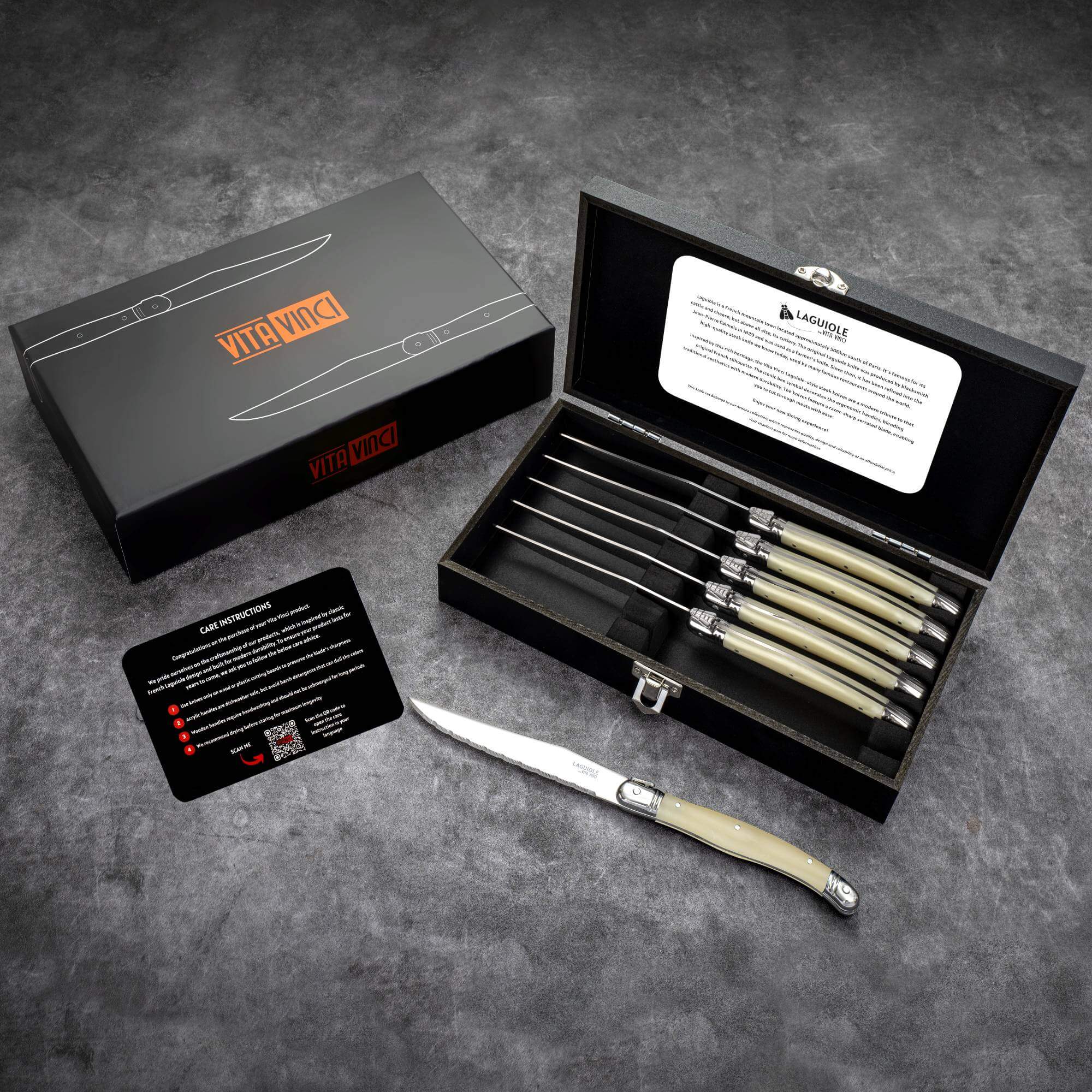 Vita Vinci steak knives 6pcs Pearl white (VV-4100-WH) 10